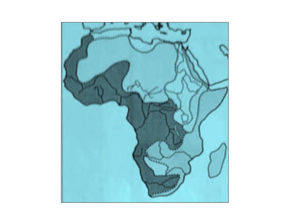 Коя отточна област на Африка е означена с най-тъмен цвят на картата