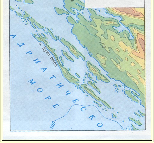 Какво е наименованието на изобразения тип бряг който се среща по западното крайбрежие на Балканския полуостров