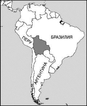 На политическата карта на Южна Америка е оцветена територията на страната
