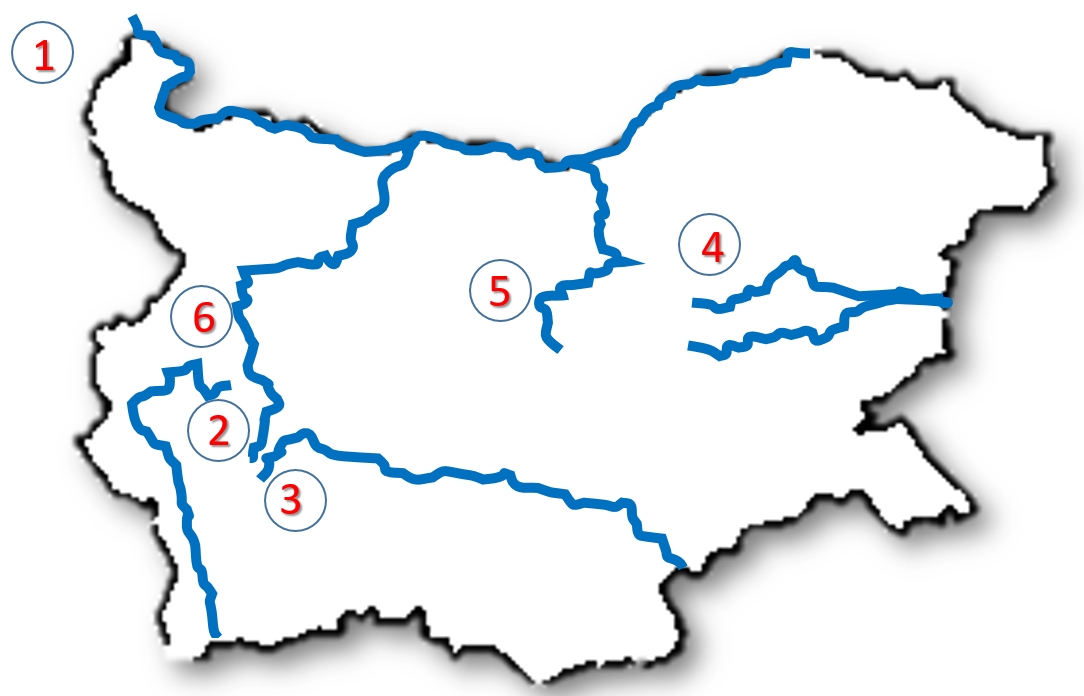 11 На контурната карта с номер 3 е изобразена река